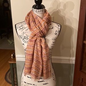 The Limited orange/red/tan striped scarf